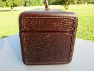Vintage Samsonite Schwayder Bros ALLIGATOR Leather Makeup/Train Case Model 4112 3