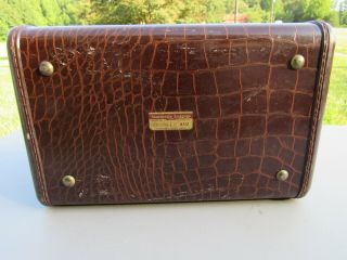 Vintage Samsonite Schwayder Bros ALLIGATOR Leather Makeup/Train Case Model 4112 6