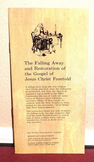 The Falling Away And Restoration Of The Gospel Of Jesus Christ Foretold Mormon