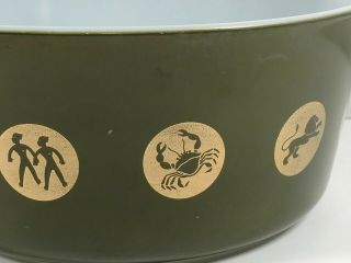 Vintage Pyrex Zodiac 475 - B 2½ Qt Casserole Bowl No Lid 3
