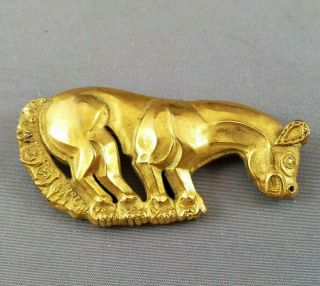 Vtg Metropolitan Museum Of Art Mma Gold Tone Hyena Brooch Pin