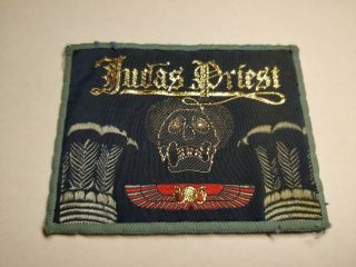 Judas Priest Vintage Circa 1981 Embroidered Woven Colth Sewing Sew On Patch