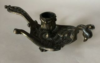 Vintage Brass Peacock Chamber Stick Candle Holder