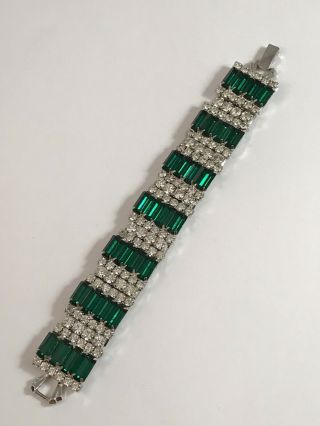 Vintage Runway Gorgeous Rhinestone Kirks Folly Glass Bracelet