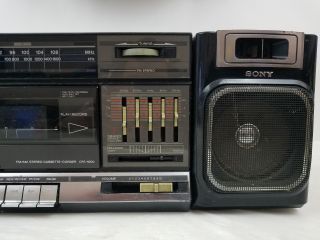 Vintage Sony CFS - 1000 Boombox Cassette Tape Player AM/FM Radio w/ Power Cord 3
