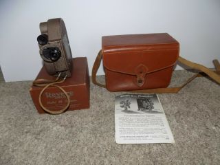 Vintage The Revere Model 88 Double 8mm Camera With Leather Case