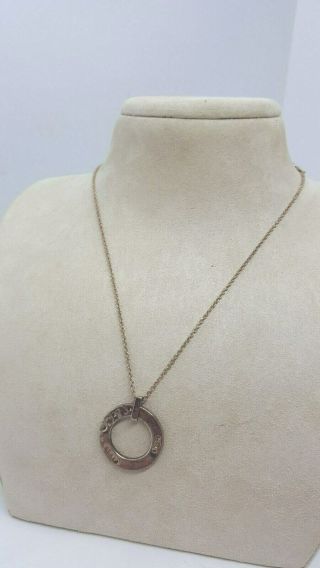 Vintage Tiffany & Co Silver 1837 Circle Round Charm Italy Necklace 18 Inches