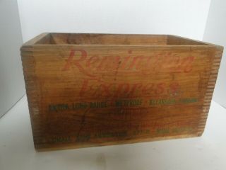 Vintage Remington Wood Wooden Box Crate Ammo Box Express Extra Long Range 16 Ga