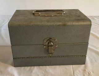 Vintage Metal 8mm Movie Film Storage Box W/ 11 Metal Reel Cans / Containers 3