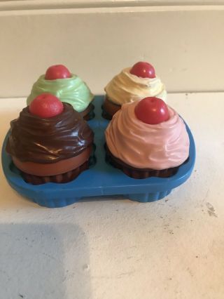 Vintage 1987 Fisher Price Pretend Play Fun With Food Cupcakes Complete Set 9 Pc