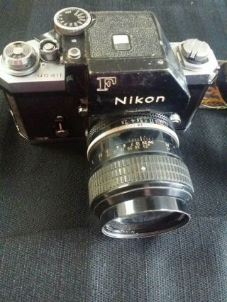 Vintage Nikon F Film Camera W/ Nikon - H Auto 1:3.  5 F= 2.  8cm