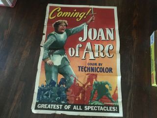 Vintage Joan Of Arc Poster - Litho Poster Corp.  - Rko Radio Pictures