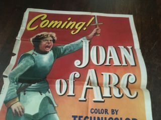 VINTAGE JOAN OF ARC POSTER - LITHO POSTER CORP.  - RKO RADIO PICTURES 2