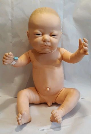 Vintage Berjusa Newborn Baby Boy Doll Anatomically Correct 20 " Vinyl Reborn 1985