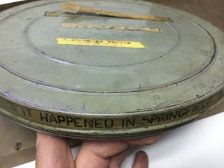 Vintage 16mm Cartoon Film " It Happened In Springfield " - - 10 " Inch Canister
