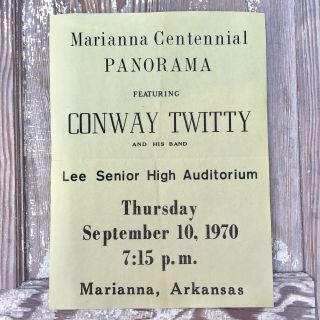 Vintage Conway Twitty 1970 Lee Senior High Concert Flyer Marianna Arkansas