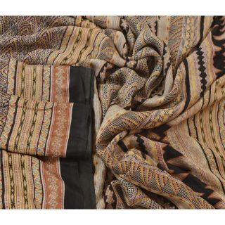 Sanskriti Vintage Saree 100 Pure Silk Printed Sari Craft 5 Yard Decor Fabric 2