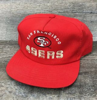Vintage San Francisco 49ers Nfl Snapback Hat 1990’s Retro Red Nfl Football F