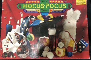 Vintage 1970s Magic Hocus Pocus Show 60 Tricks Set Jumbo Complete Instructions
