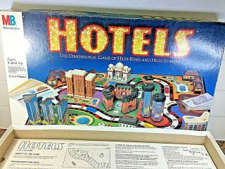 Vintage Hotels Milton Bradley Mb 3d Board Game Of High Stakes & High Rises 1987