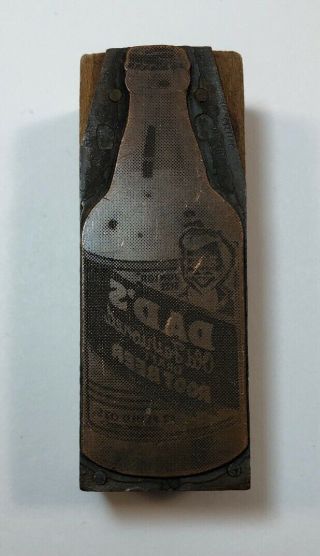 Vintage Letterpress Stamp Block Dad‘s Old Fashion Root Beer