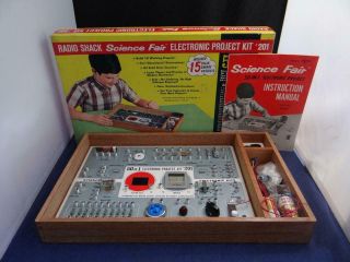 Vintage 1967 Tandy Radio Shack Science Fair Electronic Project Kit 201 Complete