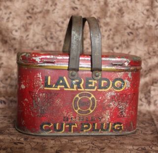 Vintage Laredo Burley Cut Plug Tobacco Lunch Box Tin