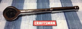 Vintage Craftsman 1/2 " Drive Thumbwheel Full Polish Chrome Ratchet 9 - 43797 (usa)