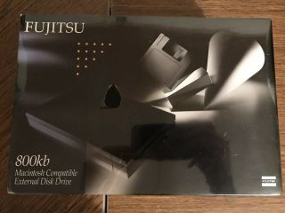 Vintage Fujitsu 800kb 3.  5 Inch External Disk Drive Macintosh Compatible