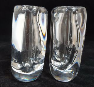 Set of Two (2) Vintage Kosta Boda Etched Art Glass Swan Vase by Vicke Lindstrand 5