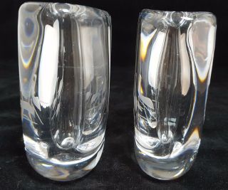 Set of Two (2) Vintage Kosta Boda Etched Art Glass Swan Vase by Vicke Lindstrand 6