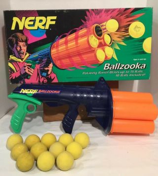 Vintage 1994 Nerf Ballzooka Pump Action Rapid Fire Blaster W/13 Balls