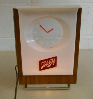 Vintage Schlitz Beer " Galaxy " Lighted Clock Cash Register Advertising Sign