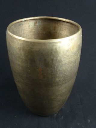 Large Vintage Hand Hammered Beaten White Copper Vase home Decor Maker Unknown 2