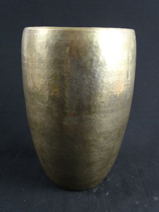 Large Vintage Hand Hammered Beaten White Copper Vase home Decor Maker Unknown 3