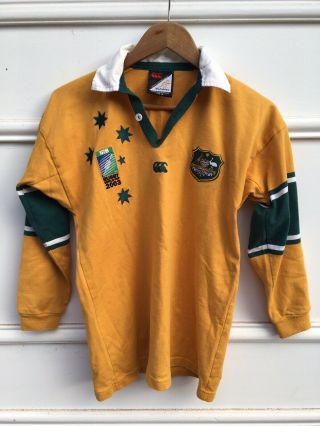 Wallabies 2003 World Cup Jersey Rugby Australia Vintage Green & Gold 12 2
