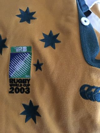 Wallabies 2003 World Cup Jersey Rugby Australia Vintage Green & Gold 12 4