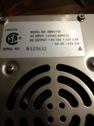 SENSTRON TECHNOLOGIES SBM - 4150 / SBM4150 IBM 5150 Power Supply PSU Vintage Parts 3