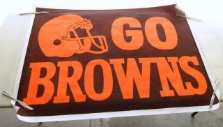 Vintage Cleveland Browns Football Poster Large 36 X 50 Inches Go Browns 1980 