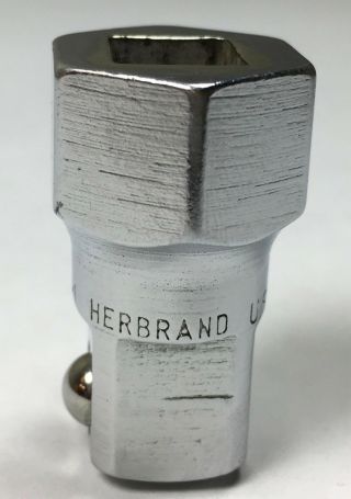 Vintage Herbrand Tools Spj2026 - 1 - 3/8 " Drive To 1/2 " Drive Chrome Socket Usa