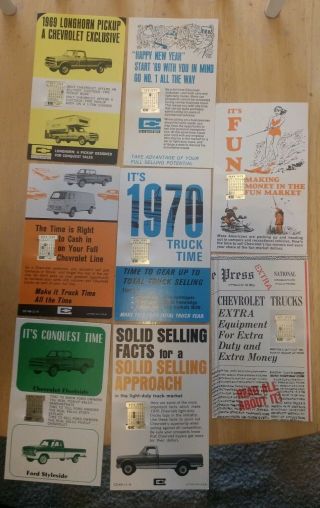 Vintage Chevrolet Wrist Watch Band Sales Calendars Chevy Truck 68 69 70 Set (8)
