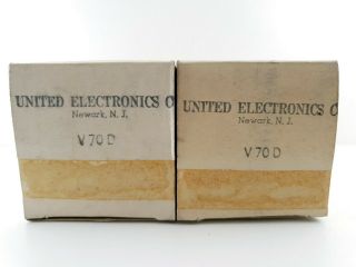 2 X V70d Tubes.  United Electronics Brand.  C25 En - Air