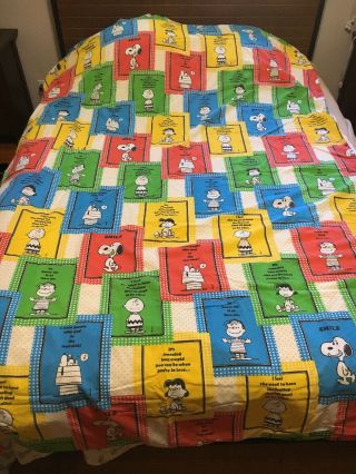 Vintage 1970’s Peanuts Bed Sheet Snoopy Charlie Brown