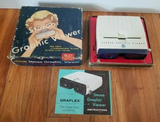 Vintage Graflex Focusing Stereo Graphic Slide Viewer W/ Box