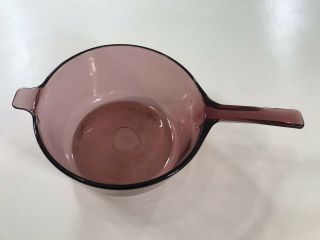 Vintage Corning Vision Ware Cranberry Glass 2.  5l Sauce Pan/stock Pot No Lid