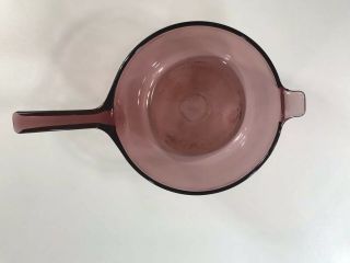 Vintage Corning Vision Ware Cranberry Glass 2.  5L Sauce Pan/Stock Pot No Lid 2