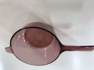 Vintage Corning Vision Ware Cranberry Glass 2.  5L Sauce Pan/Stock Pot No Lid 3