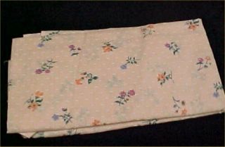 Vintage Cotton Fabric Dotted Swiss Floral Print on Peach Estate Find w Sticker 2