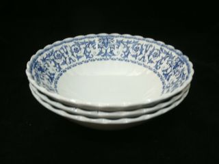 Vtg Meakin Forum Blue On White Classic Set Of 3 - 6 5/8 " Cereal Soup Bowls England