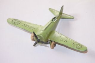 Vintage Tootsietoy Us Army Plane Diecast Toy Airplane